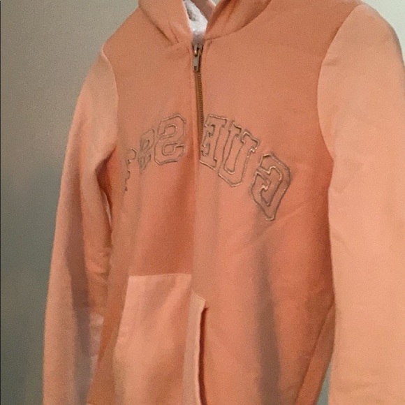 Fuzzy Pink guess sweater with hood! - Picture 2 of 6